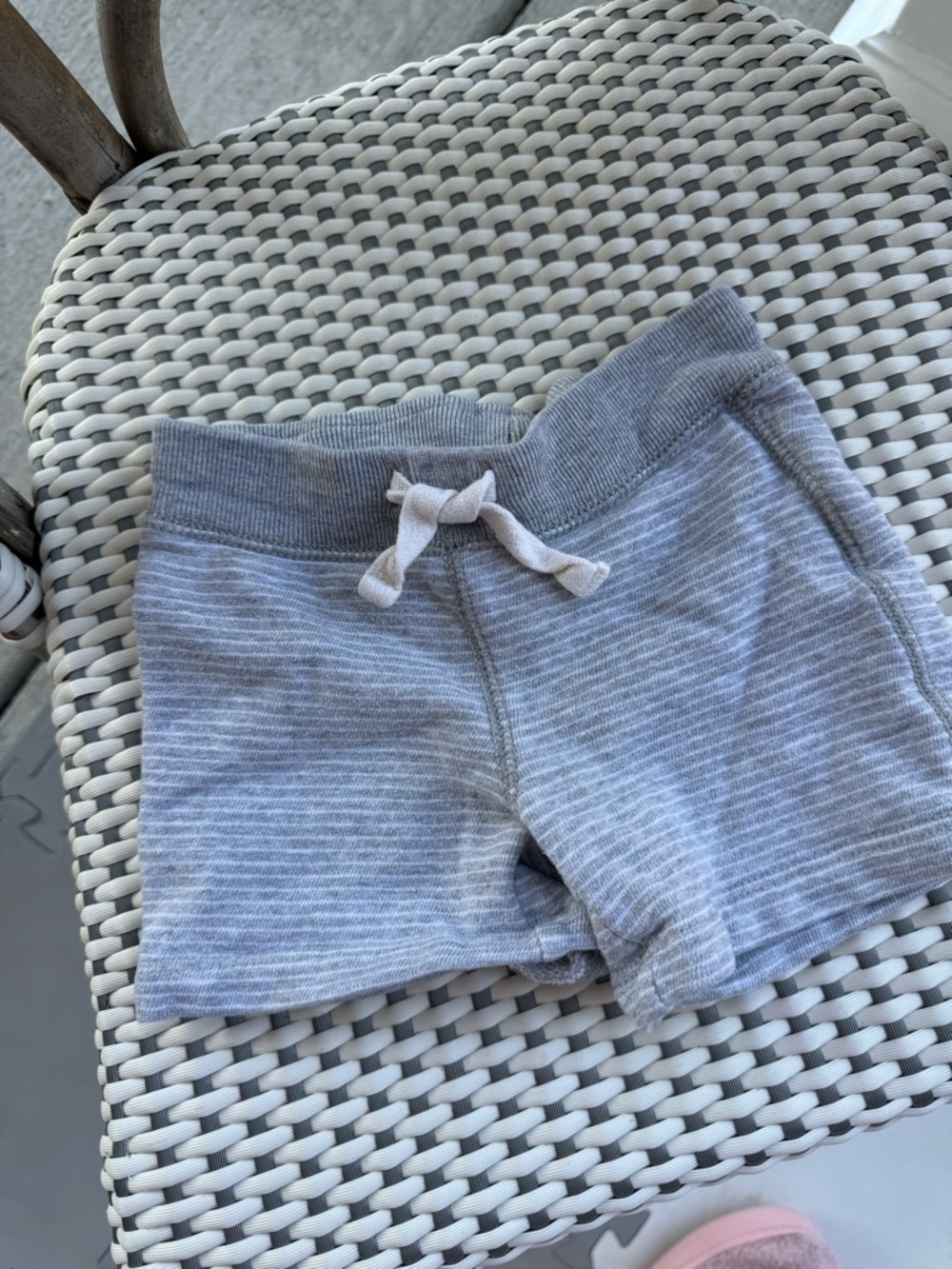Baby gap Kids Gray Striped Knit Drawstring Shorts